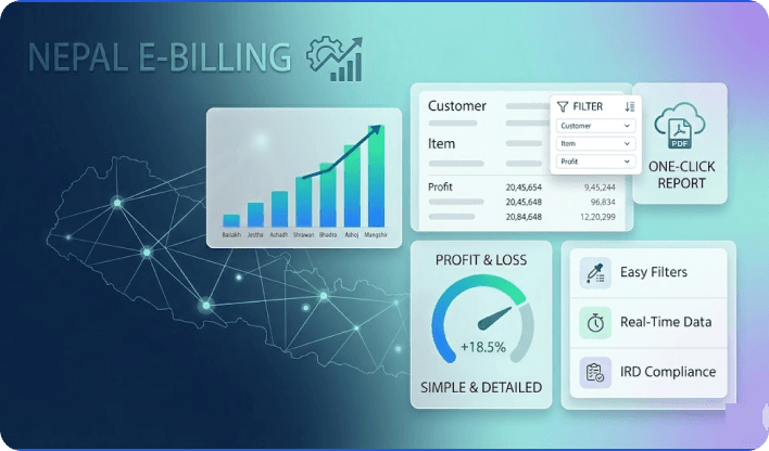 Complex reports dashboard in Nepal E-Billing